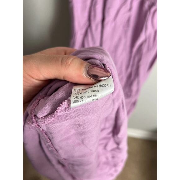 Zesica Purple Smocked Maxi Dress Tie Shoulder Sleeveless Summer Boho Size Large - Picture 7 of 7